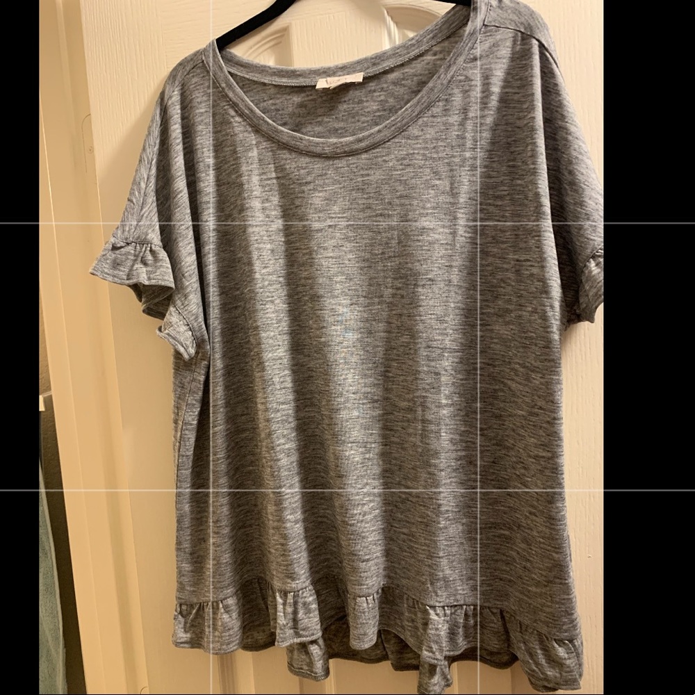 Grey ruffle top